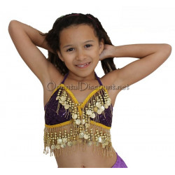 Soutien gorge enfant de danse orientale violet