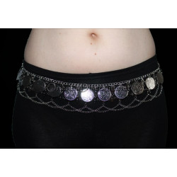 Ceinture de danse orientale métal argenté