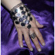 Bracelet bague sequins argentés