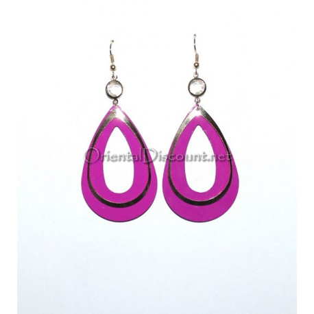 Boucles d oreilles ovale violine