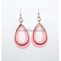 Boucles d oreilles ovale rose et doré