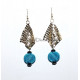 Boucles d oreilles boule turquoise