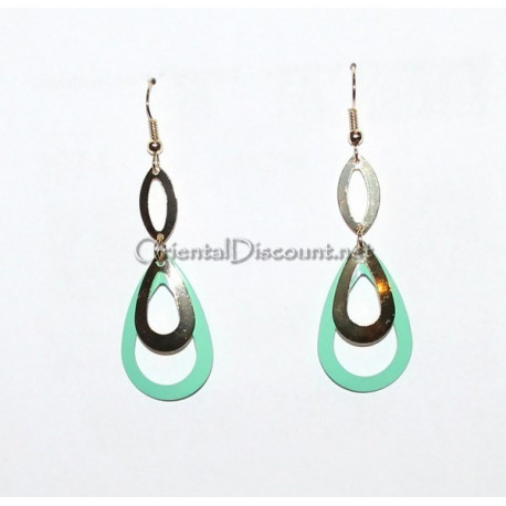 Boucles d oreilles vert pastel
