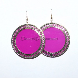 Boucles d oreilles rond violet