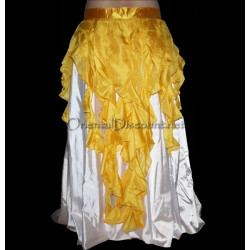 Ceinture de danse orientale à franges jaune