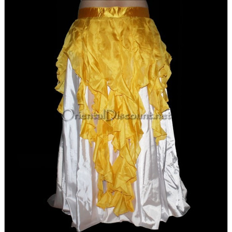Ceinture de danse orientale à franges jaune