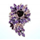 Broche motif coeur dore et strass 