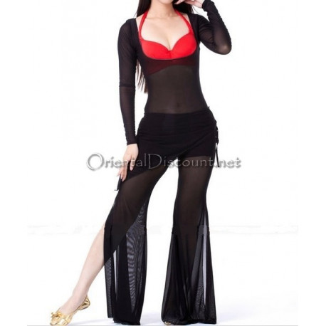 Tenue de cours de danse orientale noir et rouge