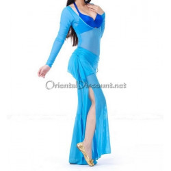 Tenue de cours de danse orientale turquoise et bleu roy