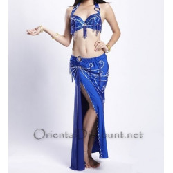 Costume de danse orientale bleu roy