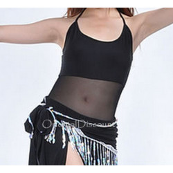 Haut de danse orientale bi matière noir