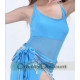 Haut de danse orientale bi matière turquoise