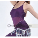 Haut de danse orientale bi matière violet