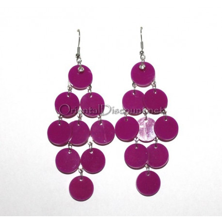 Boucles d oreille strass violine