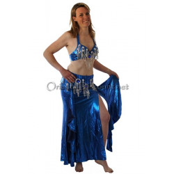 Costume de danse orientale strass bleu roy