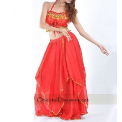 Costume de danse orientale rouge