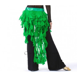 Ceinture de danse orientale à franges vert foncé