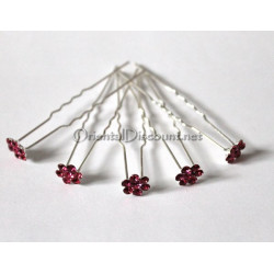 Lot de 5 épingles a cheveux fleur rose clair