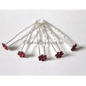 Lot de 5 épingles a cheveux fleur fushia