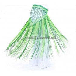 Ceinture de danse orientale à fils bicolore vert