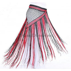 Ceinture de danse orientale à fils bicolore violet et rose