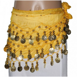 Ceinture de danse orientale enfant jaune