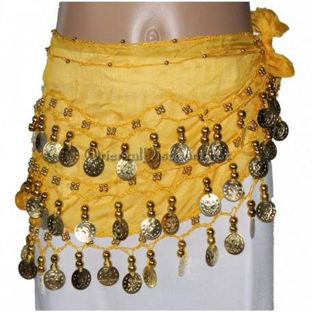 Ceinture de danse orientale enfant jaune