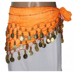 Ceinture de danse orientale enfant orange