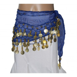Ceinture de danse orientale enfant bleu roy