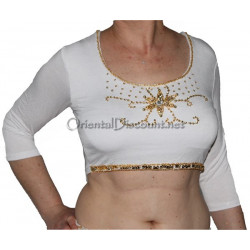 Choli de danse orientale blanc