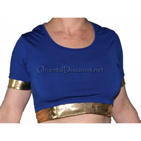 Choli bleu roy et doré