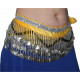 Ceinture de danse orientale velours et perles jaune