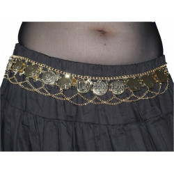 Ceinture de danse orientale métal doré