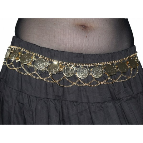 Ceinture de danse orientale métal doré