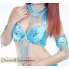 Soutien gorge satin de danse orientale turquoise