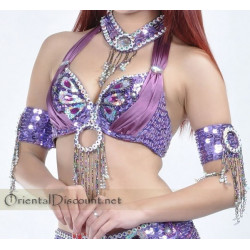 Soutien gorge satin de danse orientale violet