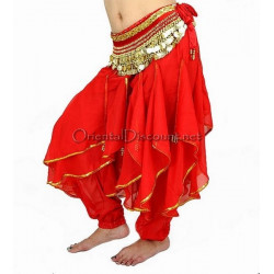 Sarouel de danse orientale rouge