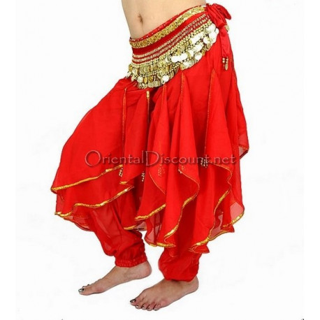 Sarouel de danse orientale rouge
