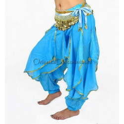 Sarouel de danse orientale turquoise