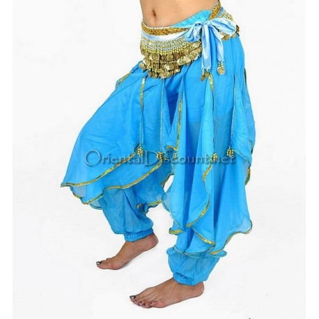 Sarouel de danse orientale turquoise