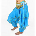 Sarouel de danse orientale turquoise doré