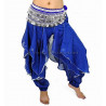 Sarouel de danse orientale bleu roy argent