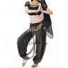 Costume de danse orientale top sarouel noir