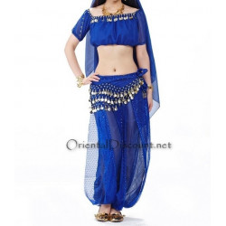 Costume de danse orientale top sarouel bleu