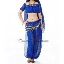 Costume de danse orientale top sarouel bleu roy