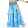 Jupe satin ouverte turquoise