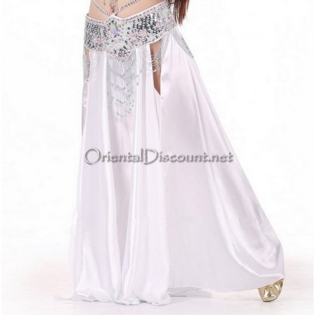 Jupe satin ouverte blanc