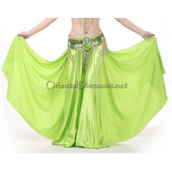 Jupe satin ouverte vert anis