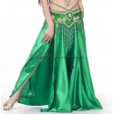 Jupe satin ouverte vert foncé