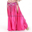 Jupe satin ouverte de danse orientale fuschia